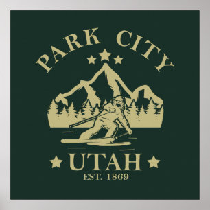 Póster Esquí en Park City Utah