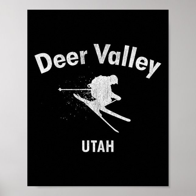 Póster Esquí en Tee Utah (Frente)