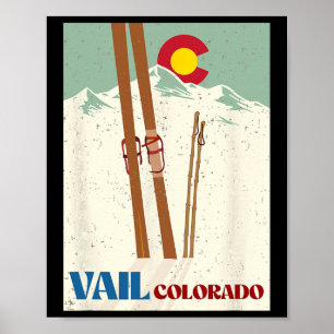 Póster Esquí en Vail Colorado Montañas Rocosas Vacaciones