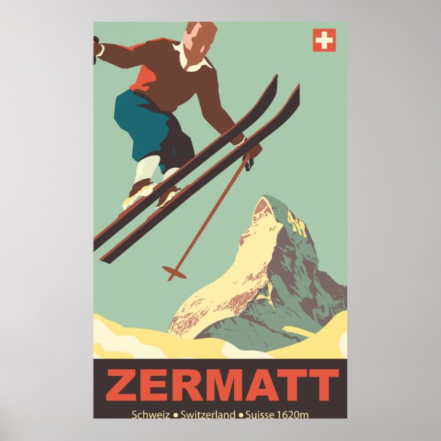 Póster Esquí en Zermatt (Frente)