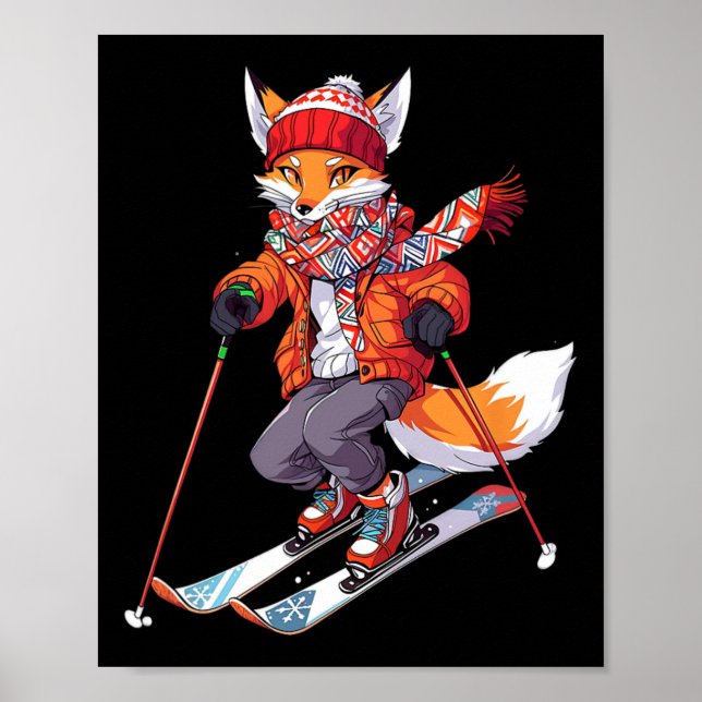 Póster Esquí Fox Ski Winter Snow 1 (Frente)