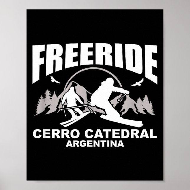 Póster Esquí freeride cerro catedral argentina  (Frente)