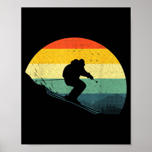 Póster Esquí genial para hombres mujeres retro esquí niev