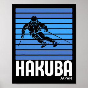 Póster Esquí Hakuba Japón Deportes de Invierno Vintage Re