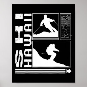 Póster Esquí Hawái Esquí Esquiador Invierno Snowboard Sno