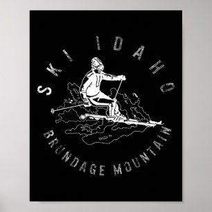 Póster Esquí Idaho Brundage Mountain Esquí Snowboard Mont
