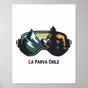 Póster Esquí La Parva Chile Esquí En Montaña Hombres Y Mu