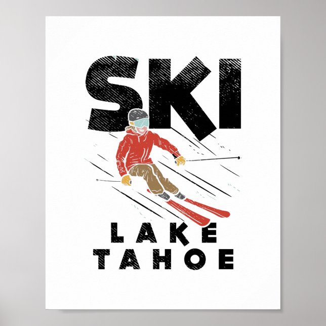 Póster Esquí - Lago Tahoe de Esquí (Frente)