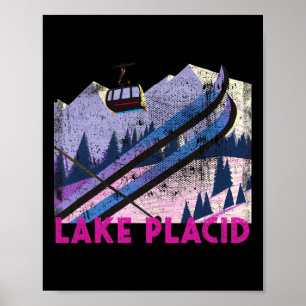 Póster Esquí Lake Placid - Esquí Lake Placid al Estilo Vi