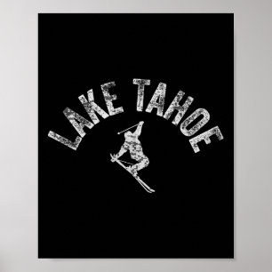Póster Esquí Lake Tahoe Ca Esquí Alpino Esquí Vintage Tah