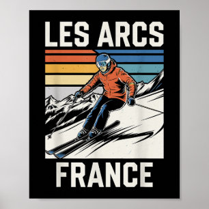 Póster Esquí Les Arcs Francia, Torneo francés de esquí de