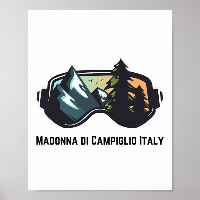 Póster Esquí Madonna Di Campiglio Italia Esquí de Montaña (Frente)