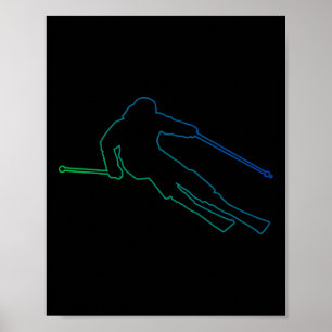 Póster Esquí masculino Esquí Esquiador Deportes de invier