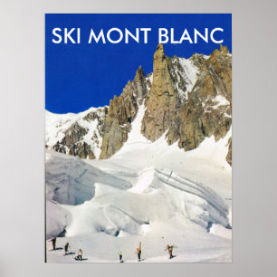 Póster Esquí Mont Blanc, Francia