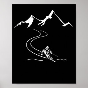 Póster Esquí Montañas Esquí Deportes de Invierno
