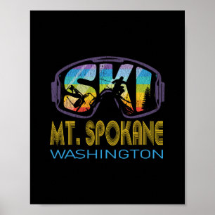 Póster Esquí Mt Spokane Vacaciones de Esquí en Washington