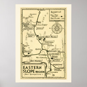 Póster Esquí New Hampshire - Eastern Slope