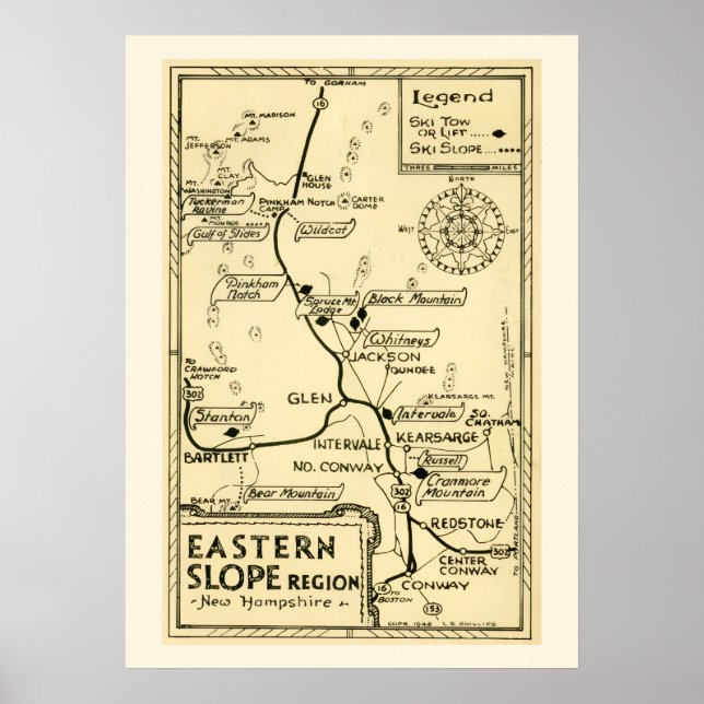 Póster Esquí New Hampshire - Eastern Slope (Frente)