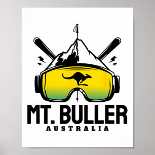 Póster Esquí retro Mount Buller Australia