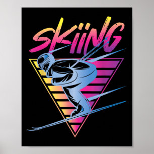 Póster Esquí Retro Vintage 80