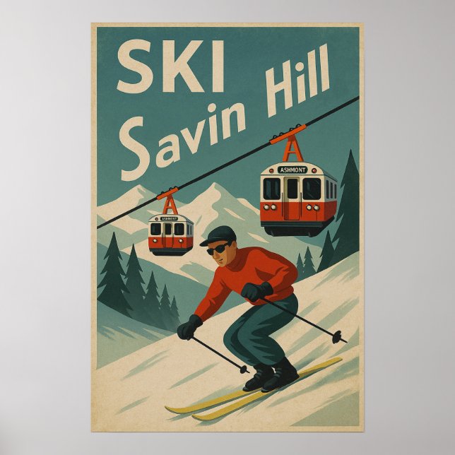 Póster Esquí Savin Hill (Frente)