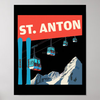 Póster Esquí St. Anton - Retro St. Anton Ski
