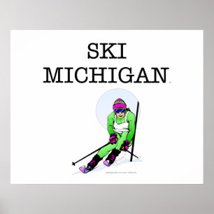 Póster Esquí SUPERIOR Michigan