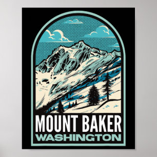 Póster Esquí vintage en Mount Ker Washington