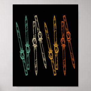 Póster Esquí vintage retro