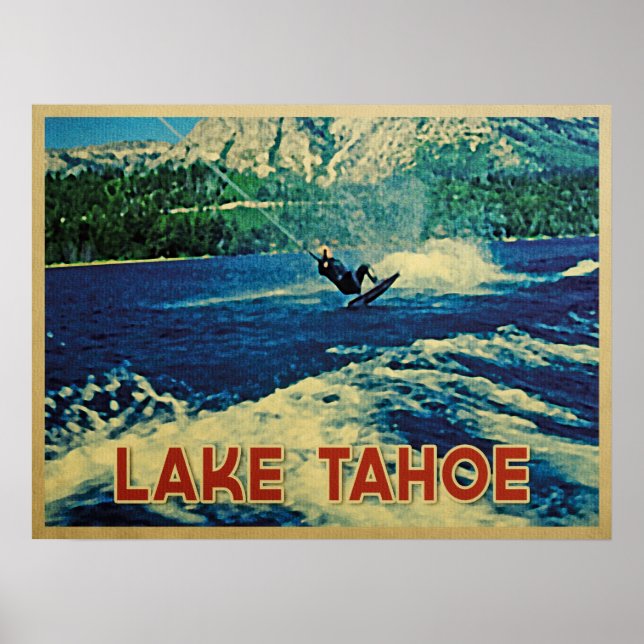 Póster Esquiador acuático del lago Tahoe (Frente)