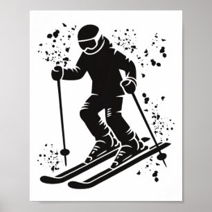 Póster Esquiador Alpino Deportes De Invierno Esqui Nórdic
