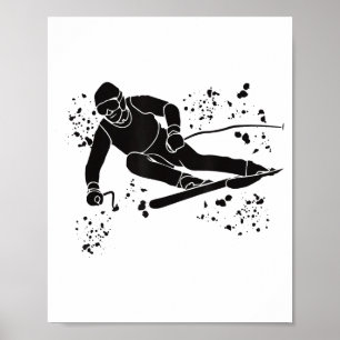 Póster Esquiador alpino deportes de invierno esquí nórdic