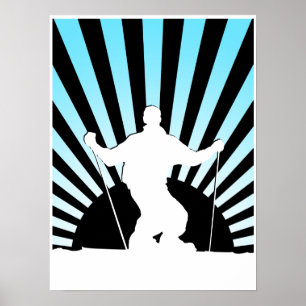 Póster esquiador de descenso
