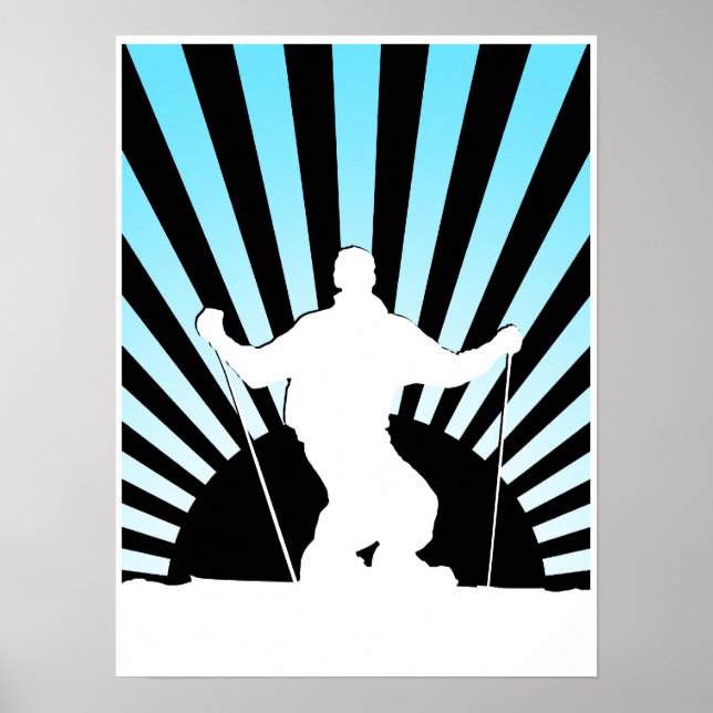 Póster esquiador de descenso (Frente)