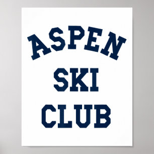 Póster Esquiador de esquí Aspen Ski Club Colorado