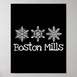 Póster Esquiador de esquí Boston Mills Ohio Esquiando Sno