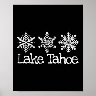 Póster Esquiador de esquí de montaña Lake Tahoe Esquí Nie