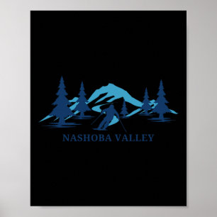 Póster Esquiador de esquí de Nasho Valley Machusetts