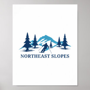 Póster Esquiador de esquí del noreste de Vermont _