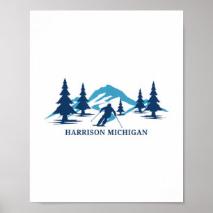 Póster Esquiador de esquí Harrison Michigan _1