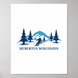 Póster Esquiador de esquí Hubertus Wisconsin _1