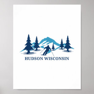 Póster Esquiador de esquí Hudson Wisconsin _1