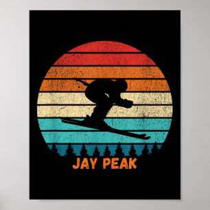 Póster Esquiador de esquí retro de verano Jay Peak Vermon