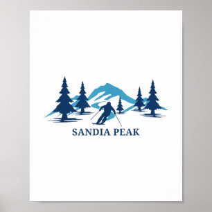 Póster Esquiador de esquí Sandia Peak Nuevo México _1