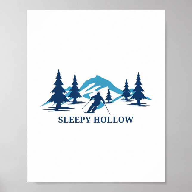 Póster Esquiador de esquí Sleepy Hollow Iowa _1 (Frente)