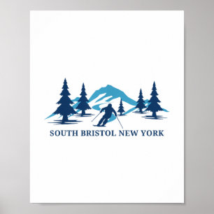 Póster Esquiador de esquí South Bristol New York _1