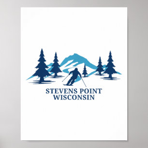 Póster Esquiador de esquí Stevens Point Wisconsin _1