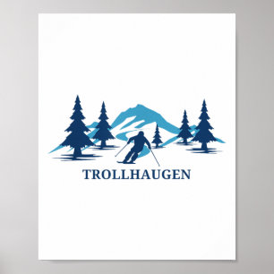 Póster Esquiador de esquí Trollhaugen Wisconsin _1