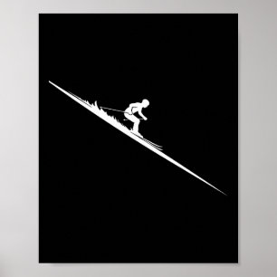 Póster Esquiador de estilo libre cuesta abajo deporte ext