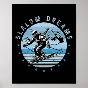 Póster Esquiador deportivo de invierno extremo con sueños